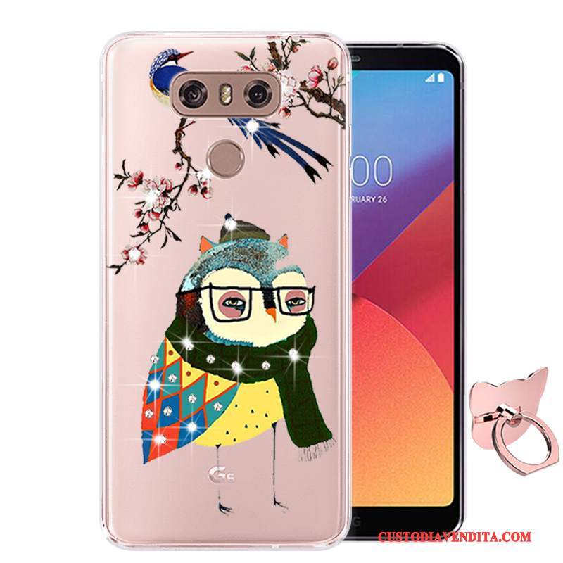 Custodia Lg G6 Colore Telefono Morbido, Cover Lg G6 Cartone Animato Rosa Anti-caduta