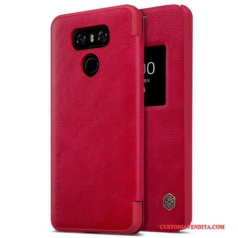 Custodia Lg G6 Pelle Bianco Anti-caduta, Cover Lg G6 Folio Orotelefono