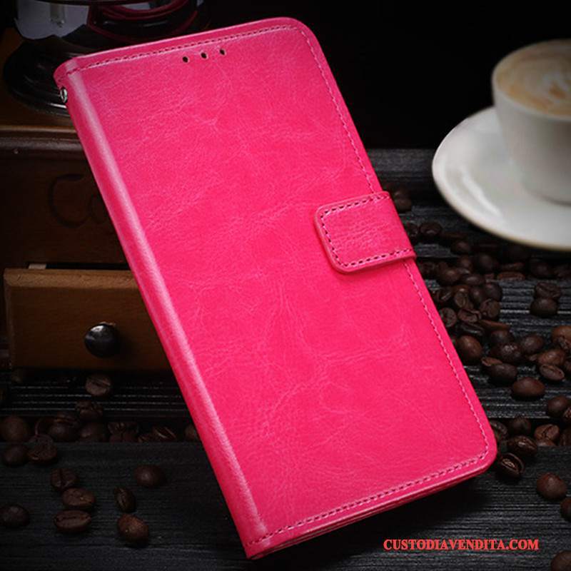 Custodia Lg K10 2017 Pelle Telefono Rosso, Cover Lg K10 2017 Protezione Carta