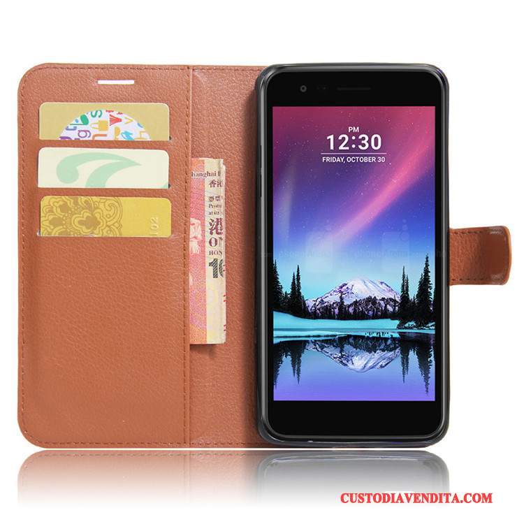 Custodia Lg K10 2017 Protezione Rosso Anti-caduta, Cover Lg K10 2017 Pelle Telefono Carta