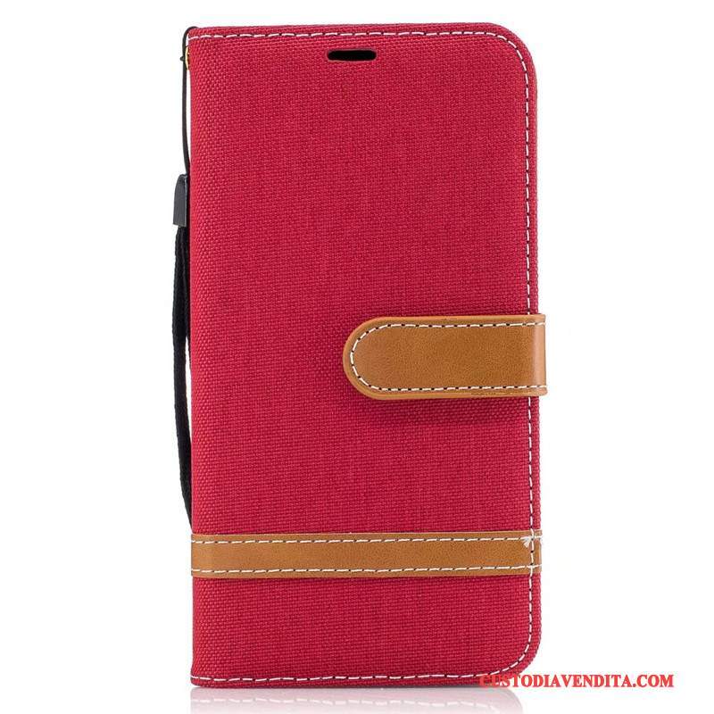 Custodia Lg K10 2017 Protezione Rosso Denim, Cover Lg K10 2017