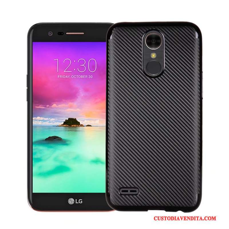 Custodia Lg K10 2017 Protezione Telefono Morbido, Cover Lg K10 2017 Argento Fibra