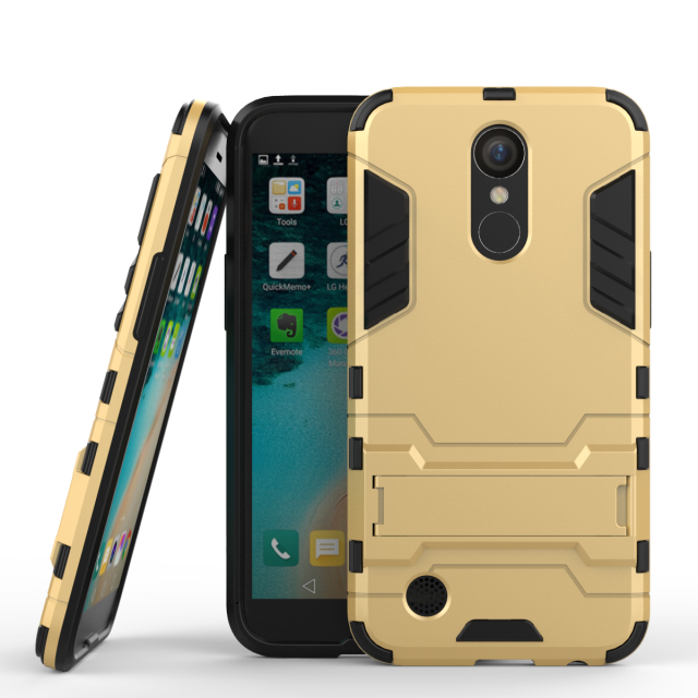 Custodia Lg K10 2017 Protezione Tendenza Antiscivolo, Cover Lg K10 2017 Anti-caduta Oro