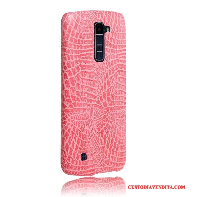 Custodia Lg K10 Pelle Modello Coccodrillotelefono, Cover Lg K10 Protezione Coperchio Posteriore Rosa