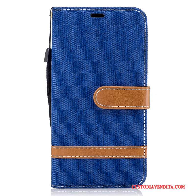 Custodia Lg K10 Portafoglio Porpora Nuovo, Cover Lg K10 Folio Tendenza Denim