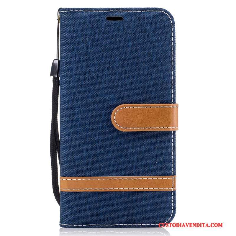 Custodia Lg K10 Portafoglio Porpora Nuovo, Cover Lg K10 Folio Tendenza Denim