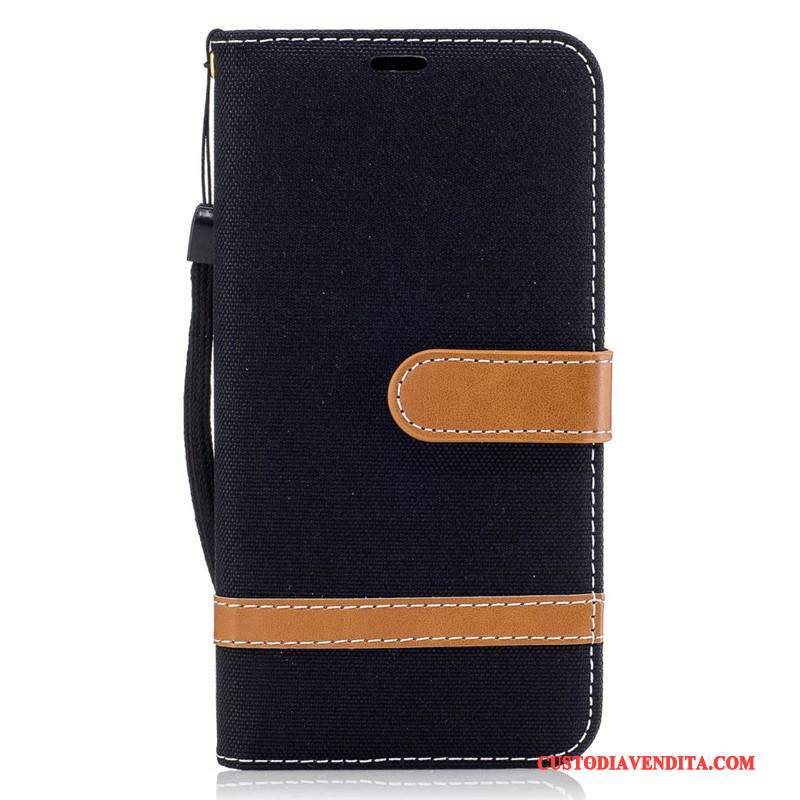 Custodia Lg K10 Portafoglio Porpora Nuovo, Cover Lg K10 Folio Tendenza Denim