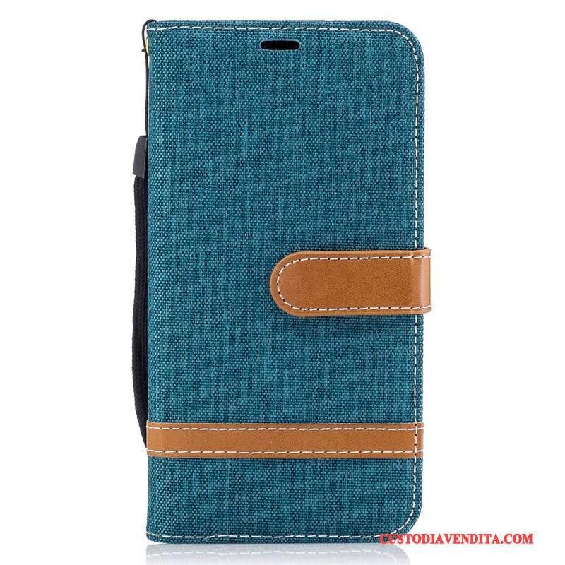 Custodia Lg K10 Portafoglio Porpora Nuovo, Cover Lg K10 Folio Tendenza Denim