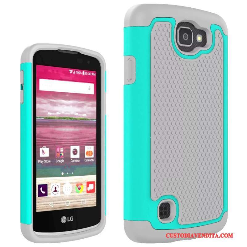 Custodia Lg K4 Silicone Blu Chiarotelefono, Cover Lg K4 Tutto Incluso Morbido