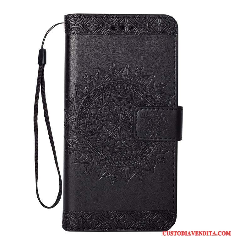 Custodia Lg K8 2017 Folio Anti-caduta Tendenza, Cover Lg K8 2017 Pelle Nerotelefono