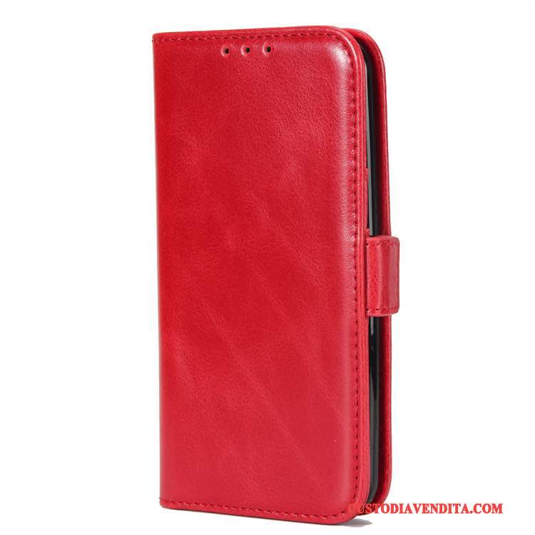 Custodia Lg K8 Folio Rosso Morbido, Cover Lg K8 Pelle Telefono