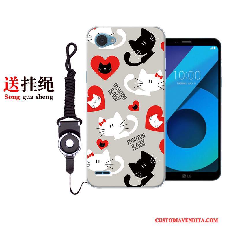 Custodia Lg Q6 Cartone Animato Bello Di Personalità, Cover Lg Q6 Creativo Nero Morbido