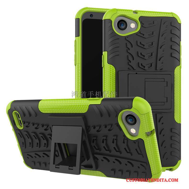 Custodia Lg Q6 Creativo Supportotelefono, Cover Lg Q6 Silicone Verde Difficile