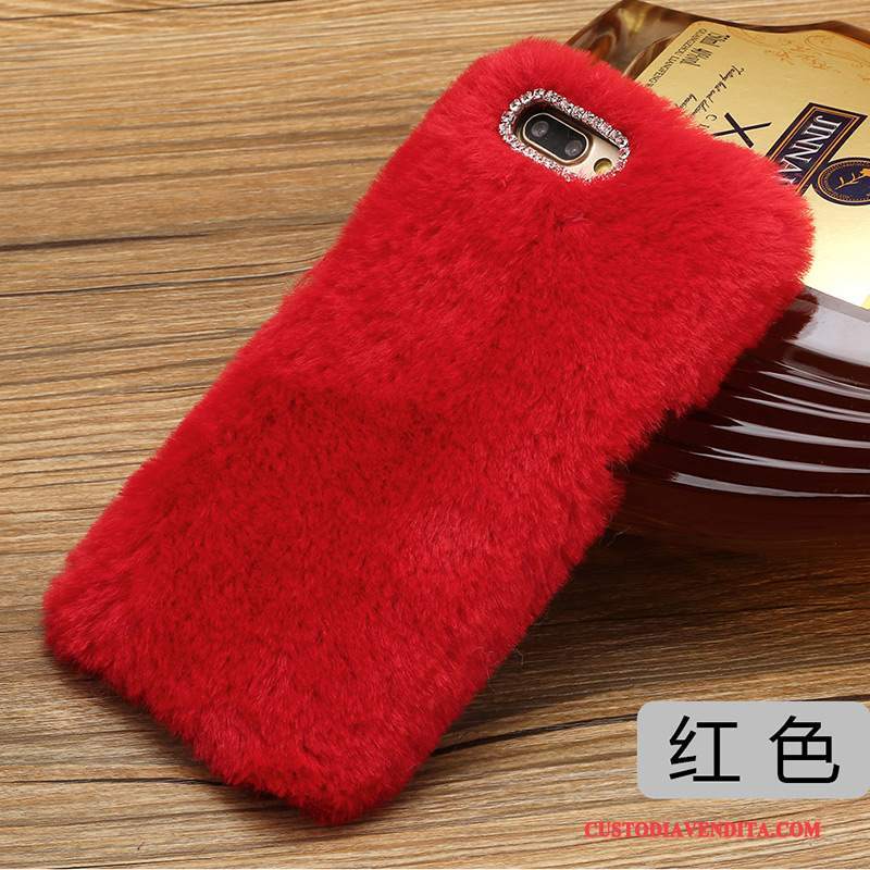 Custodia Lg Q6 Moda Peluche Rosso, Cover Lg Q6 Protezione Marchio Di Tendenza Sottile