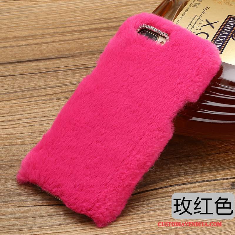 Custodia Lg Q6 Moda Peluche Rosso, Cover Lg Q6 Protezione Marchio Di Tendenza Sottile