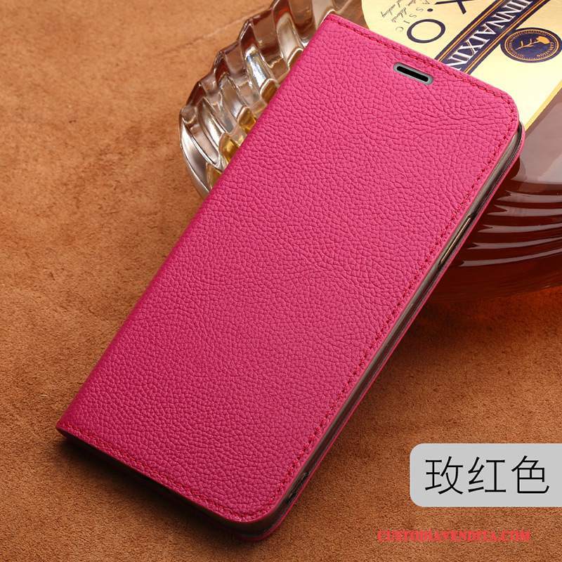 Custodia Lg Q6 Protezione Lusso Rosso, Cover Lg Q6 Pelle Telefono Affari