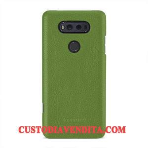 Custodia Lg V20 Pelle Anti-caduta Verde, Cover Lg V20 Protezione Antiscivolotelefono