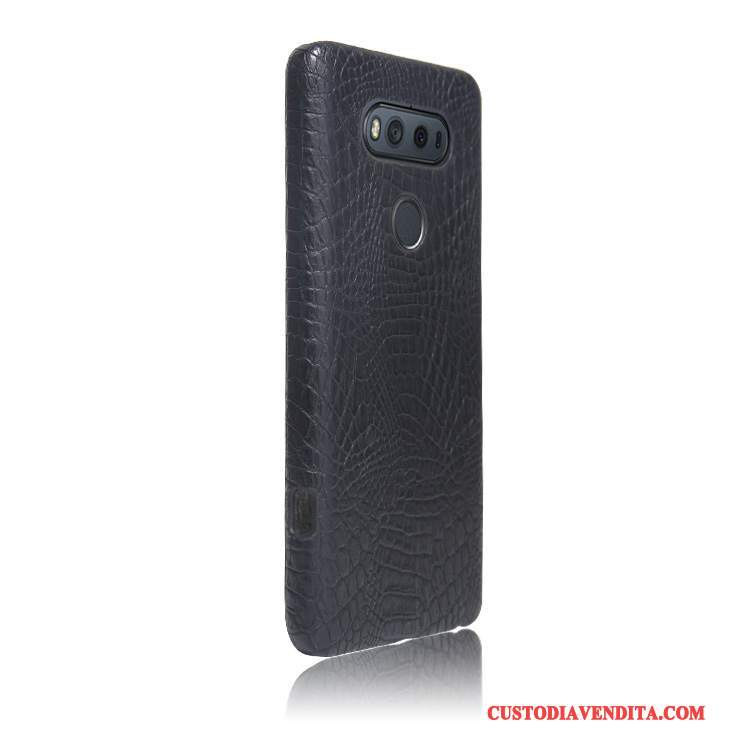 Custodia Lg V20 Pelle Telefono Bianco, Cover Lg V20 Protezione Leggere Modello Coccodrillo