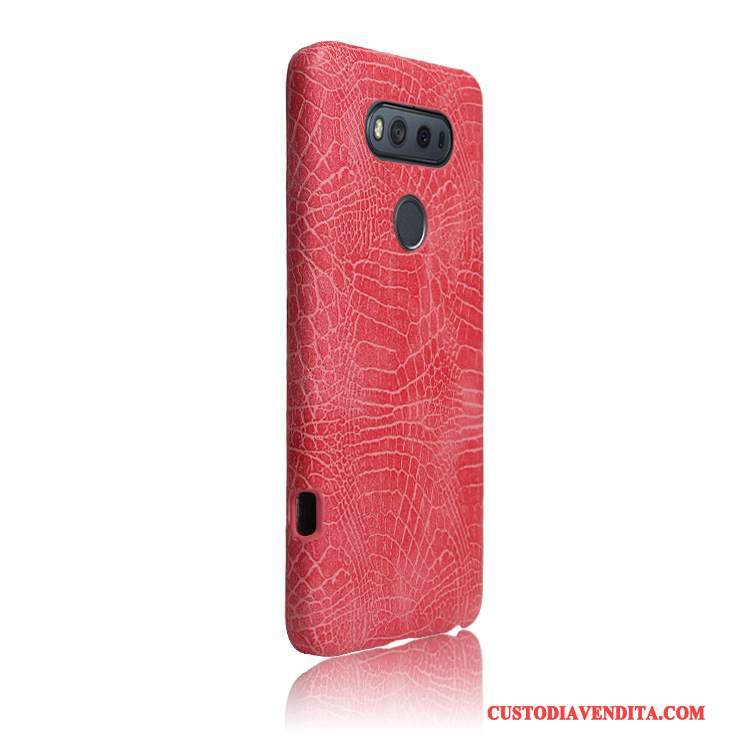 Custodia Lg V20 Pelle Telefono Bianco, Cover Lg V20 Protezione Leggere Modello Coccodrillo