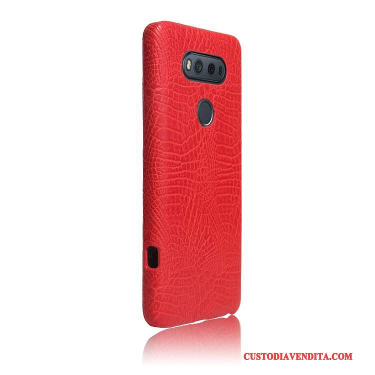 Custodia Lg V20 Pelle Telefono Bianco, Cover Lg V20 Protezione Leggere Modello Coccodrillo