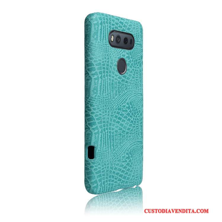 Custodia Lg V20 Pelle Telefono Bianco, Cover Lg V20 Protezione Leggere Modello Coccodrillo