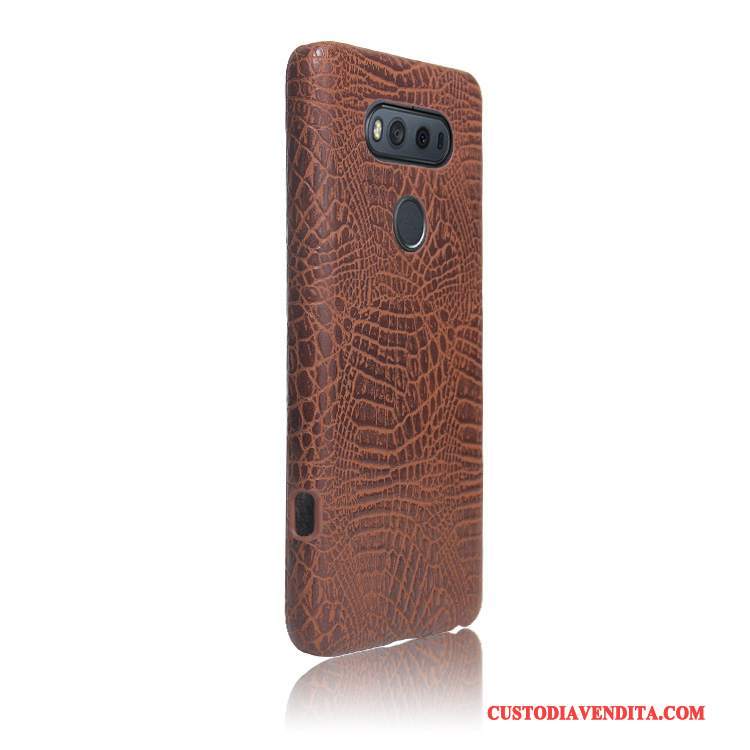 Custodia Lg V20 Pelle Telefono Bianco, Cover Lg V20 Protezione Leggere Modello Coccodrillo