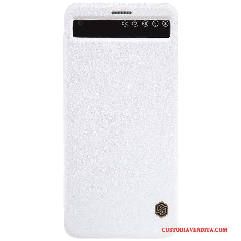 Custodia Lg V20 Pelle Telefono Oro, Cover Lg V20 Protezione Anti-caduta Bianco