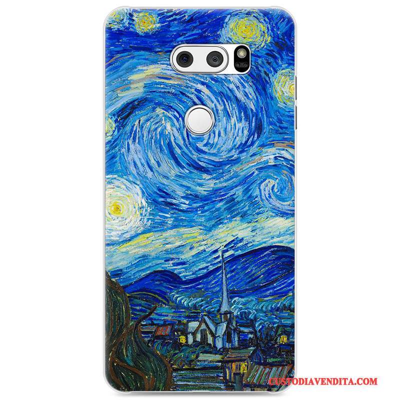 Custodia Lg V30 Cartone Animato Difficiletelefono, Cover Lg V30 Colore Blu Tendenza