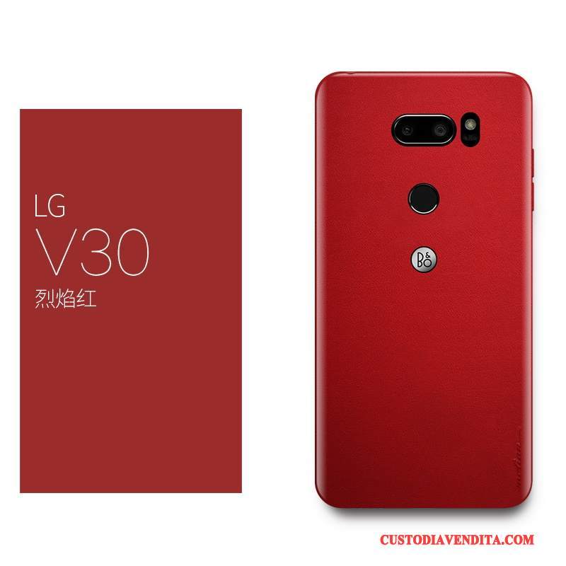 Custodia Lg V30 Pelle Sottile Tutto Incluso, Cover Lg V30 Protezione Rosso Lusso