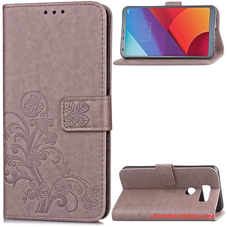 Custodia Lg V30 Pelle Supporto Anti-caduta, Cover Lg V30 Protezione Blu Ornamenti Appesi