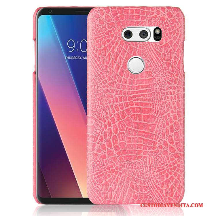 Custodia Lg V30 Protezione Difficiletelefono, Cover Lg V30 Pelle Anti-caduta Rosa