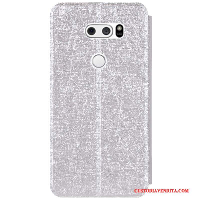 Custodia Lg V30 Protezione Tutto Incluso Supporto, Cover Lg V30 Pelle Blu Colore