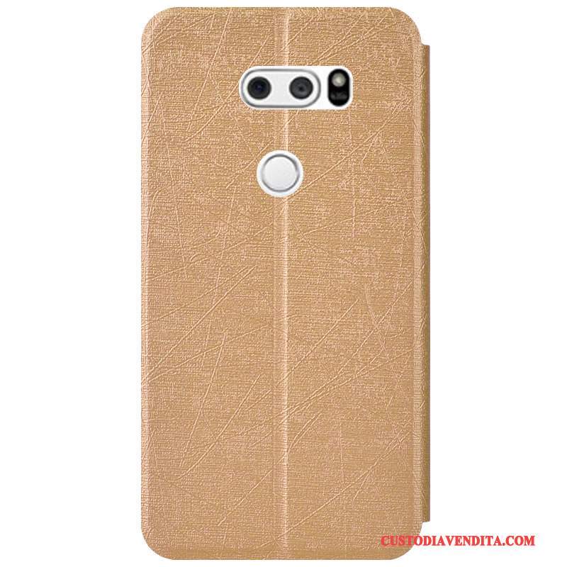 Custodia Lg V30 Protezione Tutto Incluso Supporto, Cover Lg V30 Pelle Blu Colore