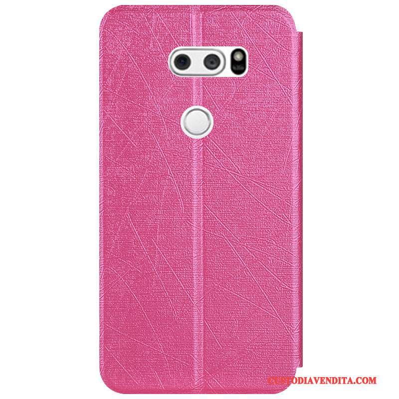 Custodia Lg V30 Protezione Tutto Incluso Supporto, Cover Lg V30 Pelle Blu Colore