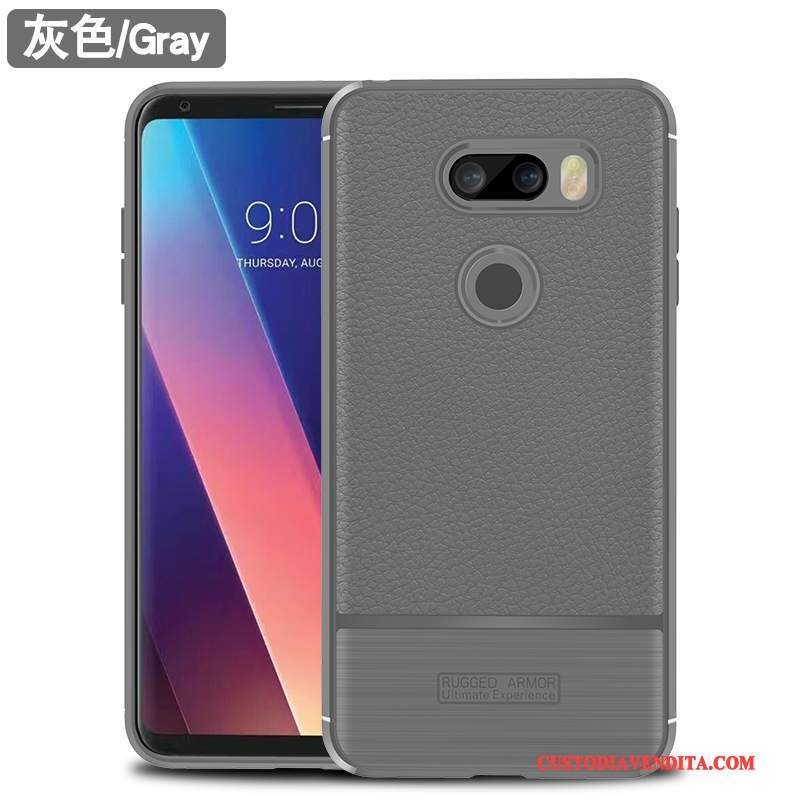 Custodia Lg V30 Silicone Morbidotelefono, Cover Lg V30 Protezione Anti-caduta Grigio