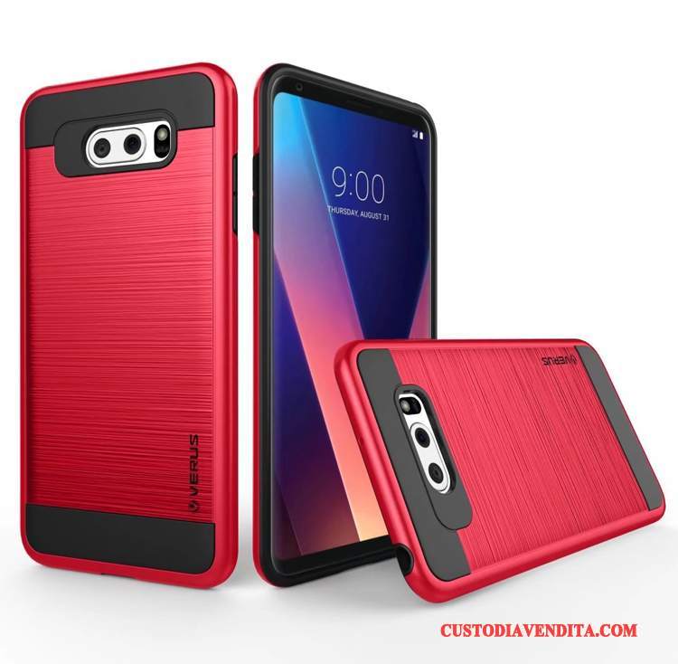 Custodia Lg V30 Silicone Telefono Rosso, Cover Lg V30 Protezione Seta Tutto Incluso