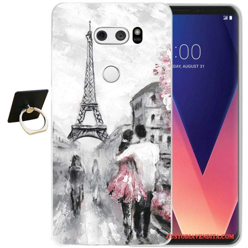 Custodia Lg V30 Silicone Tutto Inclusotelefono, Cover Lg V30 Moda Morbido Nero