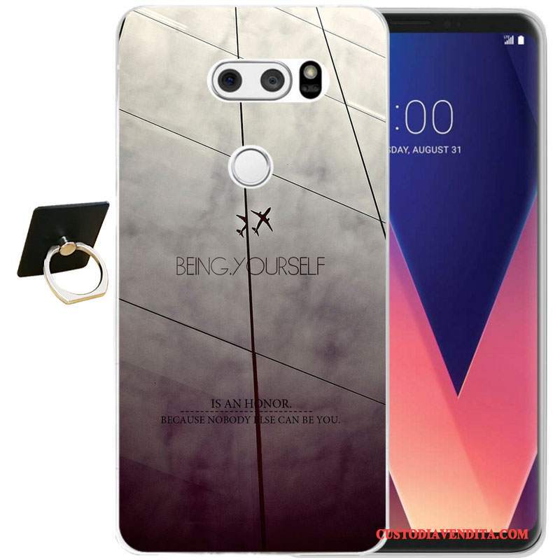 Custodia Lg V30 Silicone Tutto Inclusotelefono, Cover Lg V30 Moda Morbido Nero