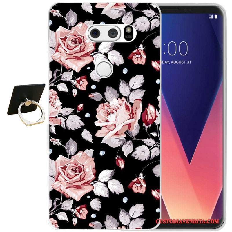 Custodia Lg V30 Silicone Tutto Inclusotelefono, Cover Lg V30 Moda Morbido Nero