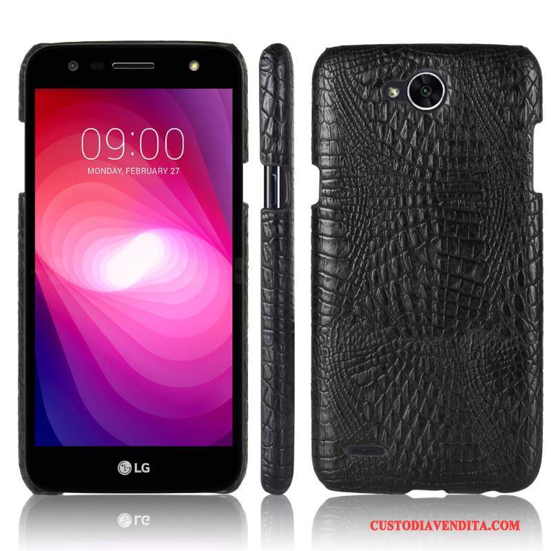 Custodia Lg X Power 2 Pelle Blu Chiaro Modello Coccodrillo, Cover Lg X Power 2 Protezione Nuovotelefono