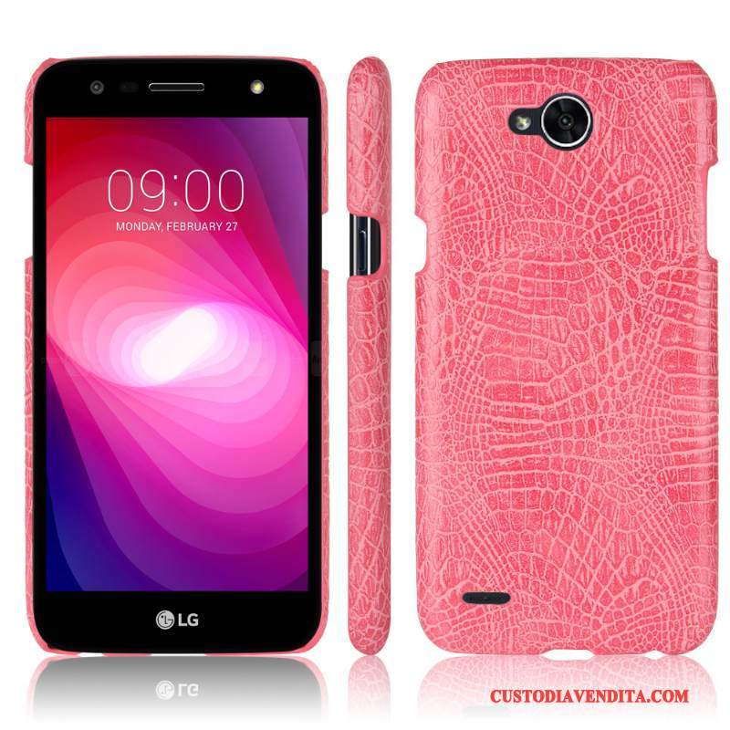 Custodia Lg X Power 2 Pelle Blu Chiaro Modello Coccodrillo, Cover Lg X Power 2 Protezione Nuovotelefono