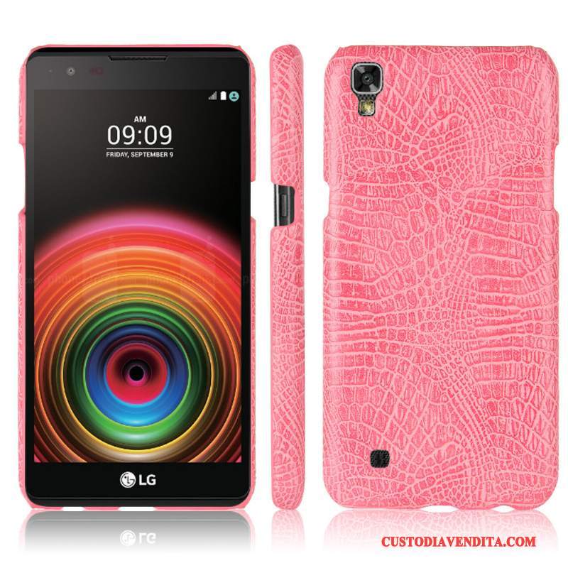 Custodia Lg X Power Creativo Rosatelefono, Cover Lg X Power Pelle Modello Coccodrillo Anti-caduta