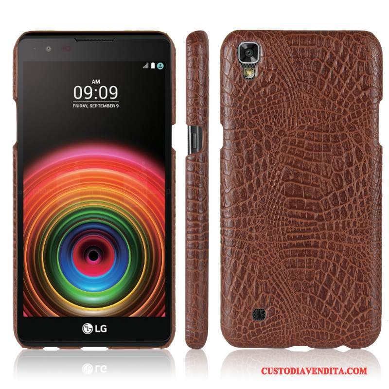 Custodia Lg X Power Creativo Rosatelefono, Cover Lg X Power Pelle Modello Coccodrillo Anti-caduta