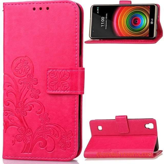 Custodia Lg X Power Protezione Anti-caduta Marchio Di Tendenza, Cover Lg X Power Creativo Rosso Ornamenti Appesi