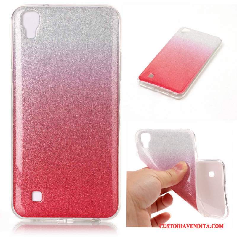 Custodia Lg X Power Silicone Rosa Gradiente, Cover Lg X Power Protezione Telefono Porpora