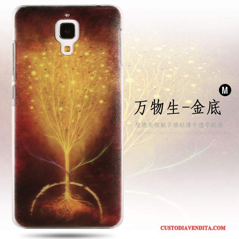 Custodia Mi 4 Cartone Animato Giallo Difficile, Cover Mi 4 Protezione Anti-caduta Macchiati