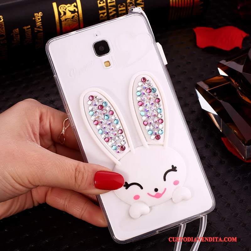 Custodia Mi 4 Cartone Animato Piccolatelefono, Cover Mi 4 Silicone Porpora Ornamenti Appesi