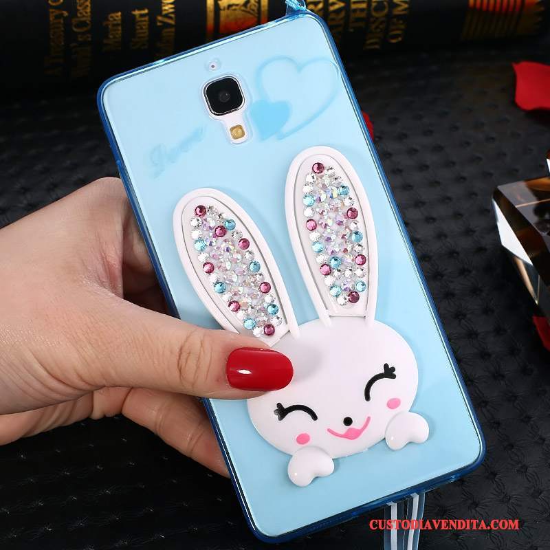 Custodia Mi 4 Cartone Animato Piccolatelefono, Cover Mi 4 Silicone Porpora Ornamenti Appesi