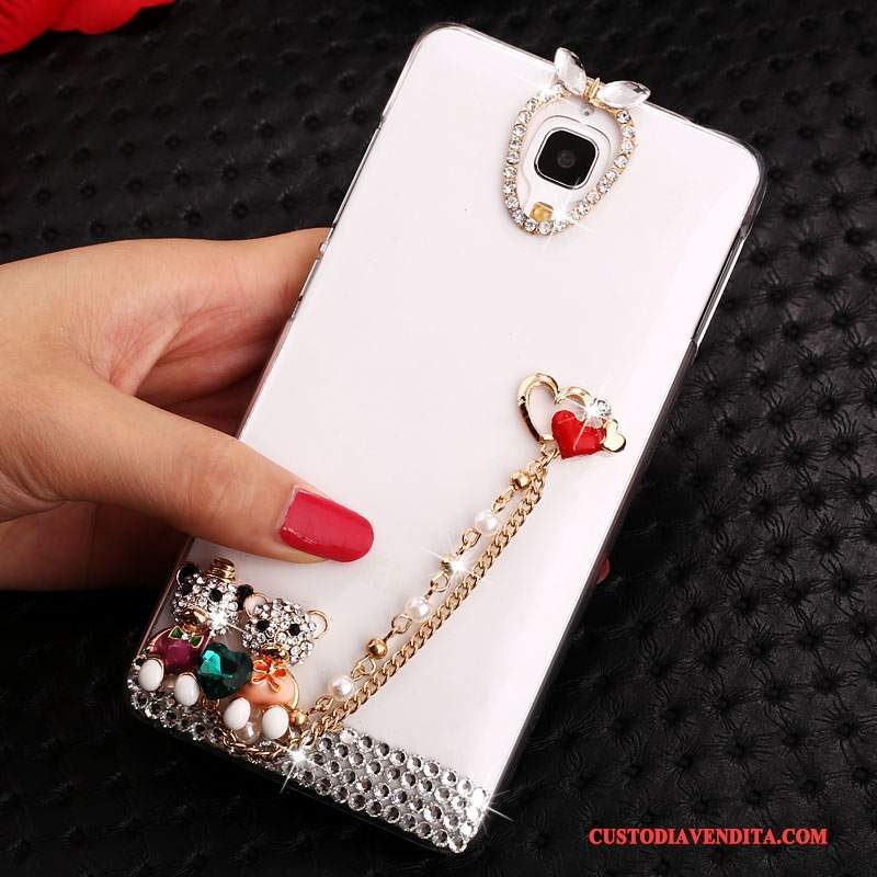 Custodia Mi 4 Cartone Animato Tendenza Bianco, Cover Mi 4 Strass Trasparente Piccola