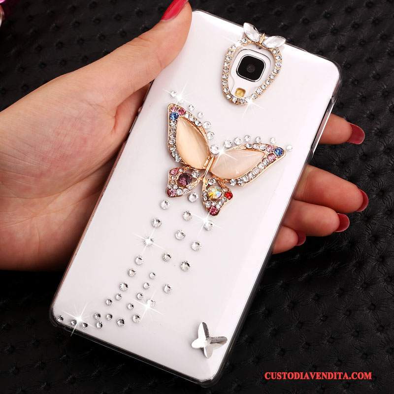 Custodia Mi 4 Cartone Animato Tendenza Bianco, Cover Mi 4 Strass Trasparente Piccola